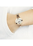 Emporio Armani Chiara Analog White Dial Rose Gold Steel Strap Watch For Women - AR7329