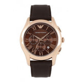 Emporio Armani Chronograph Brown Dial Brown Leather Strap Watch For Men - AR1701