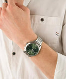 Emporio Armani Chronograph Green Dial Silver Steel Strap Watch For Men - AR11480