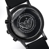 Emporio Armani Chronograph Quartz Silver Dial Black Rubber Strap Watch For Men - AR11048