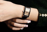 Emporio Armani Classic Beige Dial Brown Leather Strap Watch For Women - AR0155