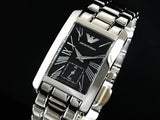 Emporio Armani Classic Black Dial Silver Stainless Steel Watch For Women - AR0157