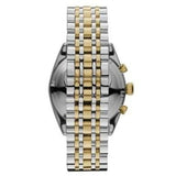 Emporio Armani Classic Chronograph White Dial Two Tone Steel Strap Watch For Men - AR0396