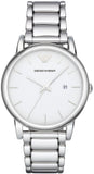 Emporio Armani Classic Luigi Quartz Silver Dial Silver Steel Strap Watch For Men - AR1854