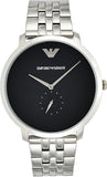 Emporio Armani Classic Quartz Black Dial Silver Steel Strap Watch For Men - AR11161