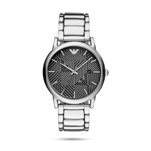 Emporio Armani Classic Quartz Grey Dial Silver Steel Strap Watch For Men - AR11134