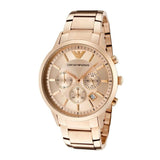 Emporio Armani Classic Rose Gold Chronograph Steel Strap Watch For Men - AR2452
