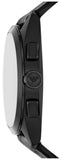 Emporio Armani Claudio Chronograph Black Dial Black Leather Strap Watch For Men - AR11483