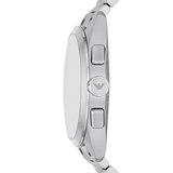 Emporio Armani Claudio Chronograph Blue Dial Silver Steel Strap Watch For Men - AR11541