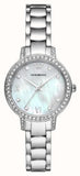 Emporio Armani Cleo Crystals Mother Of Pearl Dial Silver Steel Strap Watch For Women - AR11484