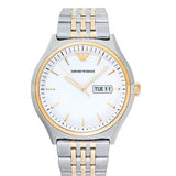 Emporio Armani Cream Dial Two Tone Steel Strap Watch For Men - AR11034