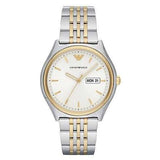 Emporio Armani Cream Dial Two Tone Steel Strap Watch For Men - AR11034