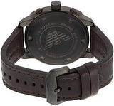 Emporio Armani Delta Chronograph Brown Dial Brown Leather Strap Dial Watch For Men - AR6055