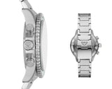 Emporio Armani Diver Chronograph Green Dial Silver Steel Strap Watch For Men - AR11500