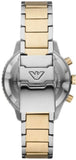 Emporio Armani Diver Chronograph Green Dial Two Tone Steel Strap Watch For Men - AR11361