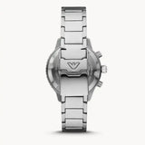 Emporio Armani Diver Chronograph Quartz Black Dial Silver Steel Strap Watch For Men - AR11360