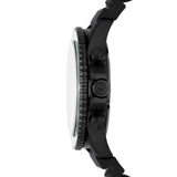 Emporio Armani Diver Chronograph Quartz Green Dial Black Silicon Strap Watch For Men - AR11463