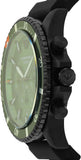 Emporio Armani Diver Chronograph Quartz Green Dial Black Silicon Strap Watch For Men - AR11463