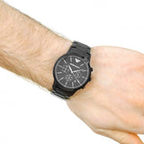 Emporio Armani Dress Chronograph Quartz Black Dial Black Stainless Steel Strap Watch For Men - AR2485