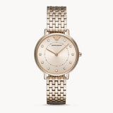 Emporio Armani Dress Quartz Rose Gold Dial Rose Gold Steel Strap Watch For Women - AR11062