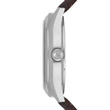 Emporio Armani Dress Quartz White Dial Brown Leather Strap Watch For Men - AR1999