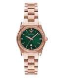 Emporio Armani Federica Analog Green Dial Rose Gold Steel Strap Watch for Women - AR11639