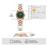 Emporio Armani Federica Analog Green Dial Rose Gold Steel Strap Watch for Women - AR11639