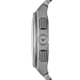 Emporio Armani Federico Chronograph Black Dial Silver Steel Strap Watch For Men - AR11560