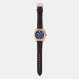 Emporio Armani Federico Chronograph Blue Dial Brown Leather Strap Watch For Men - AR11563