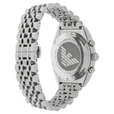 Emporio Armani Franco Black Dial Silver Steel Strap Watch For Men - AR0373