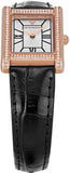Emporio Armani Genni Silver Dial Black Leather Strap Watch for Women - AR11624