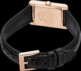 Emporio Armani Genni Silver Dial Black Leather Strap Watch for Women - AR11624