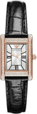 Emporio Armani Genni Silver Dial Black Leather Strap Watch for Women - AR11624