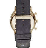 Emporio Armani Gianni Beige Dial Grey Leather Strap Watch For Men - AR0386