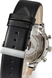 Emporio Armani Gianni Chronograph Black Dial Black Leather Strap Watch For Men - AR0397
