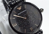 Emporio Armani Gianni T Bar All Black Diamond Dial Watch For Women - AR11245