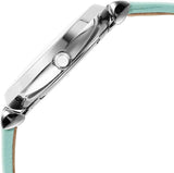 Emporio Armani Gianni T Bar Analog Crystals Silver Dial Blue Leather Strap Watch For Women - AR11443
