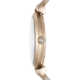 Emporio Armani Gianni T Bar Analog Silver Dial Beige Leather Strap Watch For Women - AR11127
