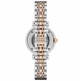 Emporio Armani Gianni T Bar Analog White Dial Two Tone Steel Strap Watch For Women - AR2076
