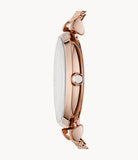 Emporio Armani Gianni T Bar Mother of Pearl Dial Rose Gold Mesh Bracelet Watch For Women - AR11320