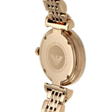 Emporio Armani Gianni T-Bar Mother of Pearl Dial Rose Gold Steel Strap Watch For Women - AR11316