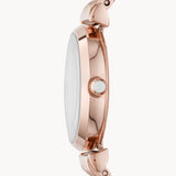 Emporio Armani Gianni T-Bar Mother of Pearl Dial Rose Gold Steel Strap Watch For Women - AR11316