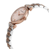 Emporio Armani Gianni T Bar Pink Dial Two Tone Steel Strap Watch For Women - AR11223
