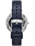 Emporio Armani Gianni T Bar Quartz Blue Dial Blue Leather Strap Watch For Men - AR11300