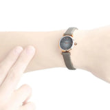 Emporio Armani Gianni T Bar Quartz Gray Dial Gray Leather Strap Watch For Women - AR1727