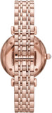 Emporio Armani Gianni T Bar Quartz Mother of Pearl Dial Rose Gold Steel Strap Watch For Women - AR11385