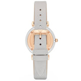 Emporio Armani Gianni T Bar Quartz Mother of Pearl Dial White Leather Strap Watch For Women - AR1965