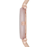 Emporio Armani Gianni T-Bar Quartz Rose Gold Dial Pink Leather Strap Watch For Women - AR11001