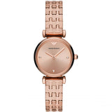 Emporio Armani Gianni T Bar Quartz Rose Gold Dial Rose Gold Steel Strap Watch For Women - AR11342