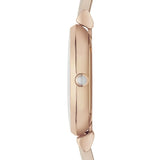 Emporio Armani Gianni T Bar Quartz White Dial Beige Leather Strap Watch For Women - AR1927